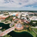Aerial View Buildings in Universal Orlando Resort Florida